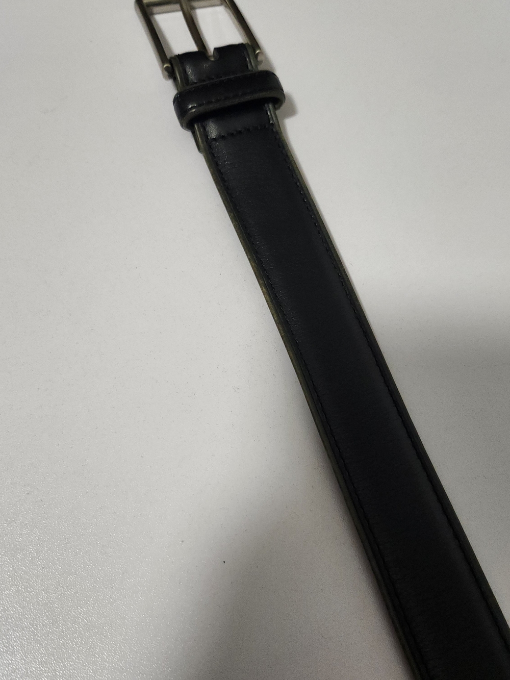 Men's Black Leather Belt - Classic Dress Belt